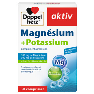 Illustration of the product packaging Doppelherz aktiv Magnésium + Potassium front view