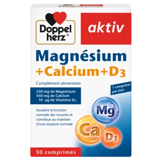 Doppelherz aktiv Magnésium + Calcium + D₃ Vue de face